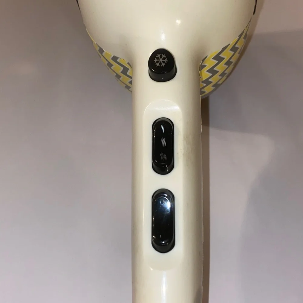 Bella Beauty Model #BB0147B Chevron Pattern Grey & Yellow Blow Dryer OS